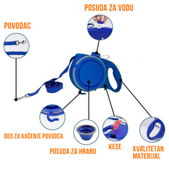 AQUA POVODAC 5 U 1 – Višefunkcionalni povodac za pse