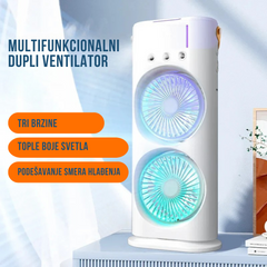 TWIN COOL – Ventilator sa Dvostrukom Prskalicom za Osveženje